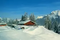 M�rren, Bergrestaurant Winteregg, an der Haltestelle  Winteregg  der M�rrenbahn, zwischen M�rren und Gr�tschalp - 18.01.2013