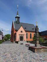 Neuenmarkt, Ev. Christuskirche, Verputzter Satteldachbau mit Dachreiter, erbaut von 1925 bis 1926 (21.05.2016)