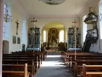 Sasbach am Kaiserstuhl, Blick in den Innenraum der Kirche St.Peter, Sept.2016