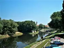 Gy�r, die Raab und die s�dliche Spitze der Rad�-Insel. Aufnahme Juni 2003