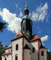 Die St. Kilian Kirche von Bad Lausick.
Aufgenommen im Juli 2016.