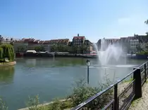 Straburg, groe Fontne am Zusammentreff der beiden Illarme, Aug.2016