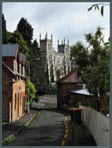Die Stadt Dunedin wurde 1848 von schottischen Siedlern gegrndet. Hier ist die 1878 errichtete St Joseph's Cathedral zu sehen. (27.10.2016)