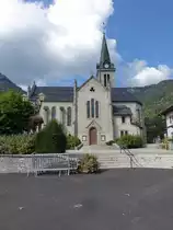 Praz-sur-Arly, Kirche St. Marie Madeleine, neugotisch erbaut 1881 (24.09.2016)
