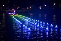 Lichtkunst am Herengracht in Amsterdam. Aufnahme: 3. Januar 2017.