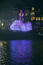 Lichtkunst �Eye Beacon� an der Amstel in Amsterdam. Aufnahme: 3. Januar 2017.