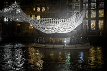 Lichtkunst am Herengracht in Amsterdam. Aufnahme: 3. Januar 2017.