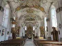 Spalt, barocker Innenraum der Stiftskirche St. Nikolaus, Fresken von Franz K�rzinger (26.05.2016)