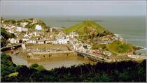 Ilfracombe. Blick vom Hillsborough auf die Kleinstadt an der Nordkste Devons.
Scan eines Fotos vom Sommer 2002. 