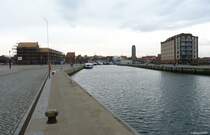 Blick vom Alten Hafen Richtung Altstadt, Hansestadt Wismar (Dezember 2011)