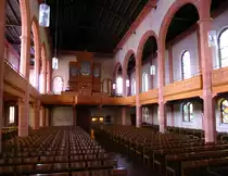 Ihringen, Blick zur Orgelempore in der evangelischen Kirche, April 2015