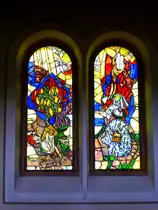 Ihringen, Fenster von 1976-78 in der evangelischen Kirche, geschaffen von Valentin Peter Feuerstein, April 2015