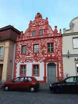 Das Barockgiebelhaus am Luckauer Markt am 04. M�rz 2017 in Luckau im Landkreis Dahme-Spreewald im Land Brandenburg.