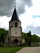 Avolsheim, der Domus Petri, Dompeter genannt, die 1049 geweihte Kirche z�hlt zu den �ltesten im Elsa�, Mai 2013