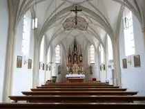 Aising, Innenraum der sp�tgotischen St. Stephan Kirche (03.07.2016)