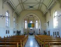 Heiligenzell, Blick zum Altar in der Herz-Jesu-Kirche, Mrz 2017
