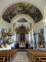 Rohrdorf am Inn, Alt�re und Kanzel in der St. Jakobus Kirche (03.07.2016)