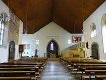 Eppingen, Katholische Pfarrkirche Unsere Liebe Frau, Wandmalereien um 1320 in der Turmkapelle, Langhaus erbaut 1435 (25.07.2016)