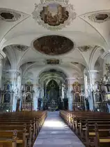 Waldkirch,  katholische Stadtkirche St. Margarethen (ehemalige Stiftskirche des gleichnamigen Klosters), erbaut von  1732 bis 1734 von Peter Thumb (13.08.2016)
