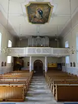 Hausen an der M�hlin, Orgel von 1980 in der St. Johannes Kirche (15.08.2016)