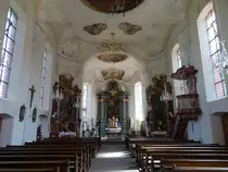 Merdingen, Alt�re in der Barockkirche St. Remigius, erbaut von 1738 bis 1741 durch Johann Caspar Bagnato (15.08.2016)