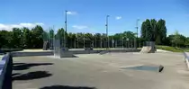 H�ningen (Huningue), Sport und Freizeitanlage mit Rollschuhplatz, Juli 2016