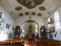 Niederwinkling, neubarocker Innenraum der St. Wolfgang Kirche (14.11.2016)