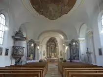 Obergessenbach, neubarocker Innenraum der Pfarrkirche St. Joseph (20.11.2016)