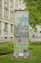 Ein St�ck Mauer am Museum an der Runden Ecke in Leipzig. Aufnahme: 29. April 2017.
