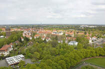 Blick auf Leipzig-Probstheida vom Vlkerschlachtdenkmal. Aufnahme: 29. April 2017.