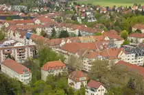 Leipzig-Probstheida vom V�lkerschlachtdenkmal aus gesehen. Aufnahme: 29. April 2017.