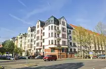 Ecke August-Bebel-Stra�e/Kurt-Eisner-Stra�e in Leipzig. Aufnahme: 30. April 2017.