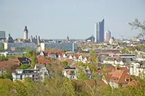 Blick vom Fockeberg auf Leipzig in n�rdlicher Richtung. Aufnahme: 30. April 2017.