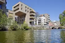 Moderne Bauten an der Wei�en Elster in Leipzig. Aufnahme: 30. April 2017.