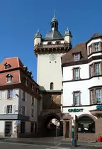 Schlettstadt (Selestat), der Uhrturm, Teil der ehemaligen Stadtbefestigung, Sept.2016