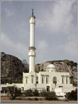 Gibraltar. Die Ibrahim-al-Ibrahim-Moschee steht am Europa Point. 18.04.2017