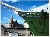 Hansestadt Hamburg, St. Pauli Landungsbrcken , Bug der Rickmer Rickmers, Aufnahme vom  9. 6. 2003
