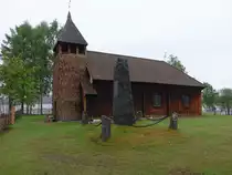 S�rna, alte Holzkirche, erbaut von 1684 bis 1697, Einrichtung aus dem 18. Jahrhundert, wird benutzt f�r Gottesdienste im Sommer (17.06.2017)