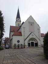 Murska Sobota, kath. St. Nikolaus Kirche, erbaut von 1910 bis 1912 durch Laszlo Takacz (04.05.2017)
