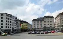 Einsiedeln, Blick von der Abteikirche �ber den Klosterplatz, Mai 2017