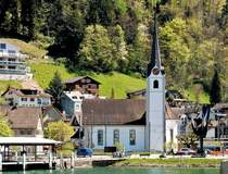 Flelen, die Alte Kirche. Sie wurde nach dem Bau der neuen Pfarrkirche Herz Jesu auf dem Grundbhl entweiht. Sie dient heute kulturellen Zwecken verschiedenster Art - 22.04.2015