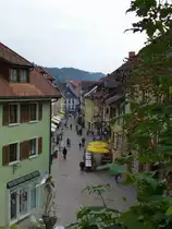 Tiengen, Blick von der Schlo�terrasse in die Hauptstra�e, Sept.2015