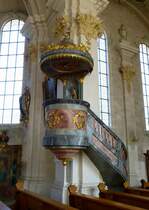 Tiengen, die Kanzel in der kath. Pfarrkirche, Sept.2015