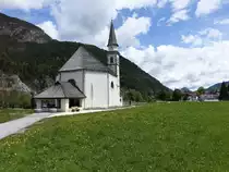 Bagni di Lusnizza, St. Gottardo Kirche, erbaut bis 1450, restauriert 1660 durch Gabriel von Canal (05.05.2017)