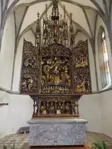 Pontebba, gotischer Fl�gelaltar von 1517 in der Pfarrkirche Santa Maria Maggiore (05.05.2017)
