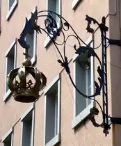 Einsiedeln, Restaurant  Krone  , in der Hauptstra�e, Mai 2017