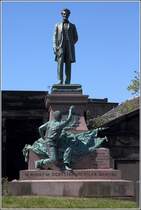 Edinburg. Abraham Lincoln steht auf dem Denkmal fr die Scottish-American Soldiers auf dem Old Calton Cemetery. 03.05.2017 