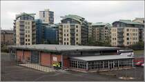 Edinburg. Das Porth of Leith Cruise Liner Terminal, dahinter moderne Wohnbebauung. 03.05.2017 