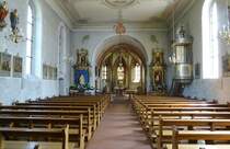 Niederrimsingen, Blick in den Innenraum der St.Laurentiuskirche, Mai 2017