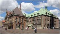 Bremen. Seitlicher Blick vom Dom auf das Rathaus. 31.05.2017